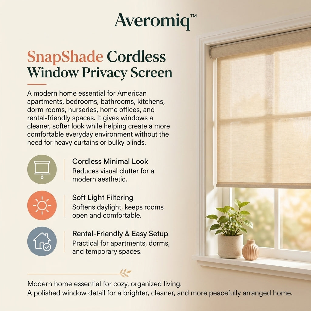 Averomiq™ SnapShade Cordless Window Privacy Screen