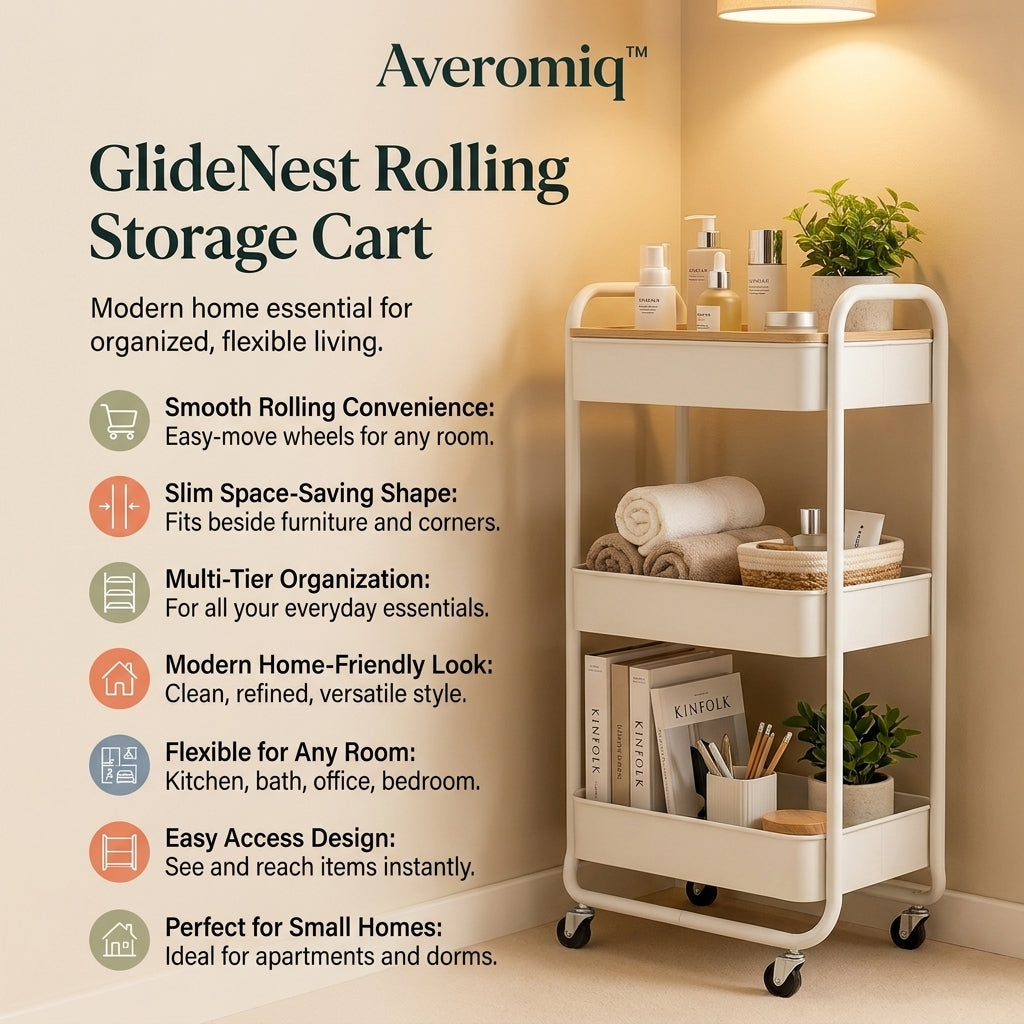 Averomiq™ GlideNest Rolling Storage Cart